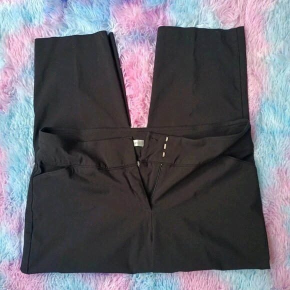 Avenue 18 Petite Plus Womens Trousers Black 1x Dress Pants Zipper Close Pockets - Picture 1 of 9